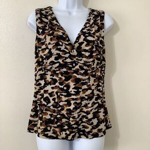 Vintage Y2K 2000s McBling Party Club Festival Funky Artsy Animal Print Top Sz 12